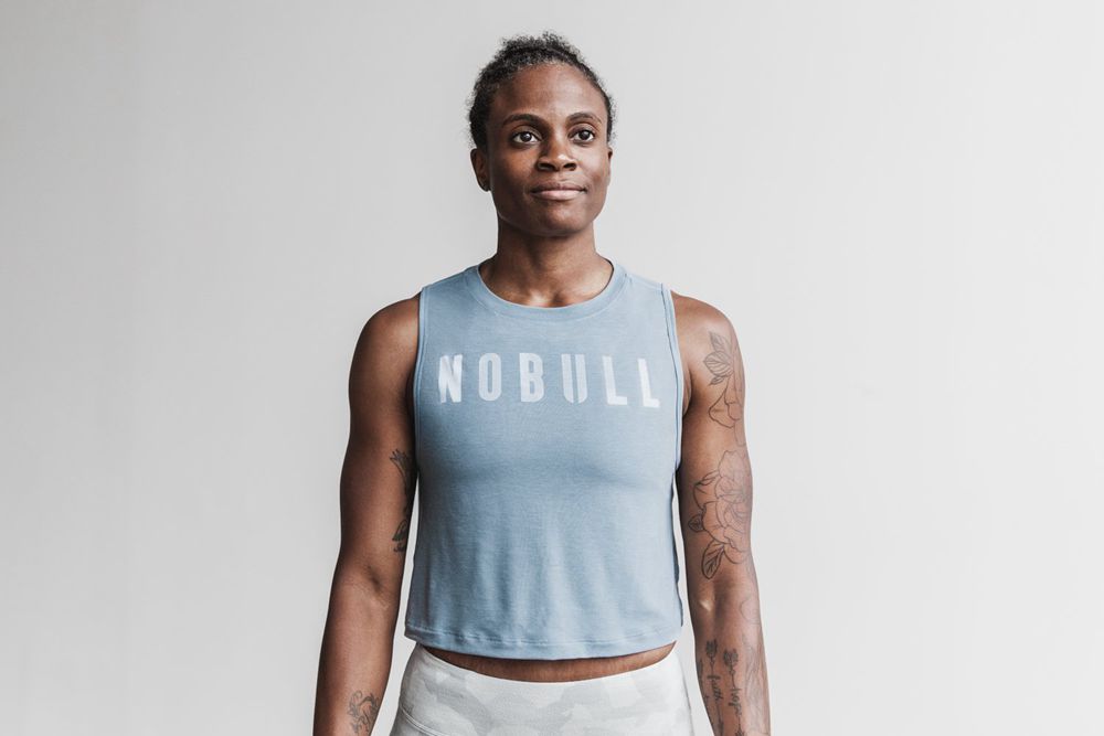 NOBULL Women's Muscle Tank Tops - Slate - Ireland (1894VJYZD)